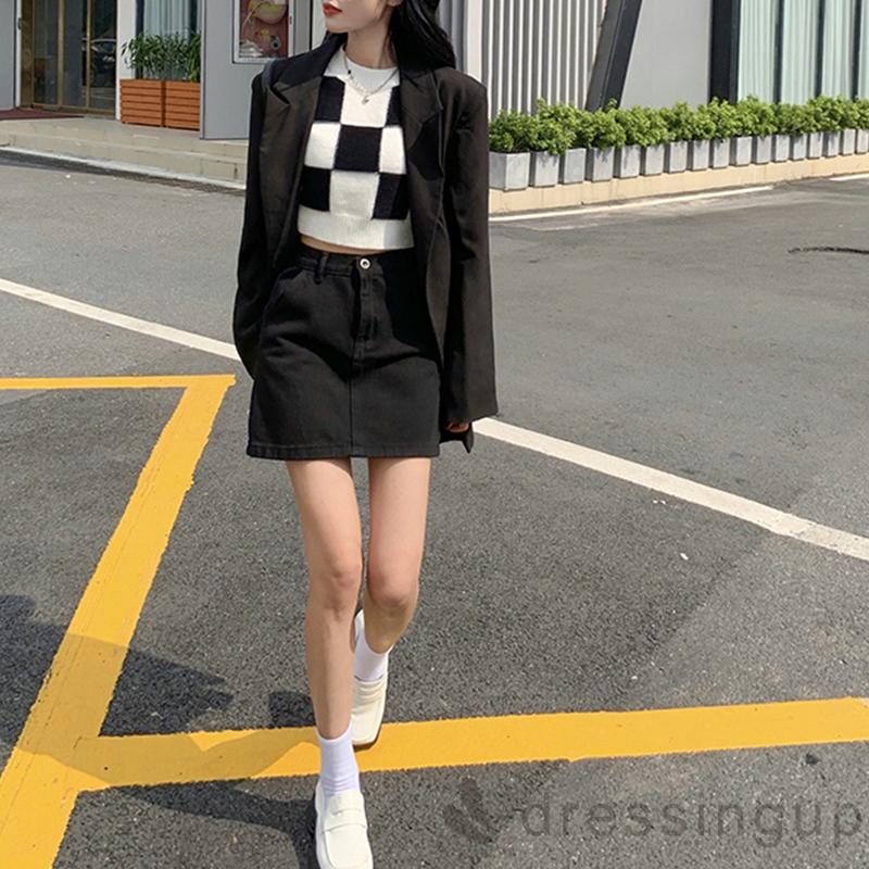 Áo Sweater Tay Dài Cổ Tròn Họa Tiết Khối Màu Sắc Cho Nữ