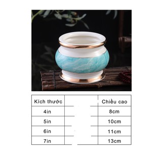 BỘ THỜ CÚNG SỨ HỌA TIẾT ĐÁ HOA CƯƠNG XANH CAO CẤP