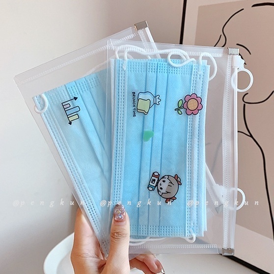 Túi đựng khẩu trang có dây khóa kéo chống thấm nước chống bụi thiết kế nhỏ gọn tiện dụng