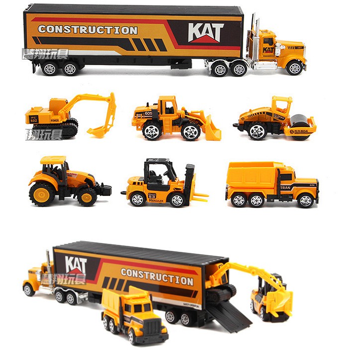 Mô hình xe công trình die cast mini tỉ lệ 1:64 bằng hợp kim sắt và nhựa đồ chơi trẻ em