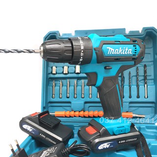 Bộ khoan sạc PIN Makita Fullbox LỚN, [FULL BOX 2 PIN + Bộ phụ kiện 25 chi tiết] Máy khoan Makita 24V 3 chức năng
