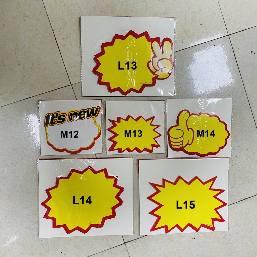 Giấy Sale in sẵn tự điền khoảng giá nhiều mẫu dùng với kẹp wobbler tại các cửa hàng, siêu thị