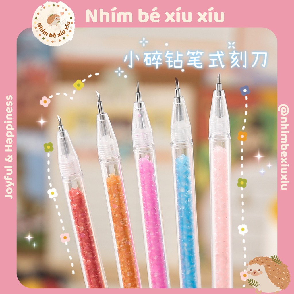 Dao cắt washi tape/dao gọt trổ mô hình dạng bút thân nhựa nhiều màu VT160
