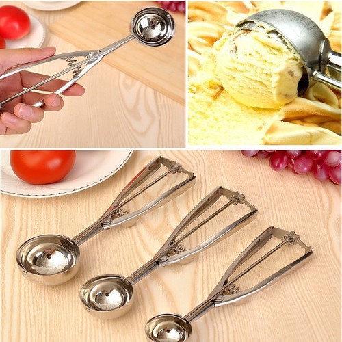 Kẹp múc kem sữa chua trân châu inox cao cấp 4cm, 5cm  - kẹp múc kem Ý Gelato - Ice cream Scoop