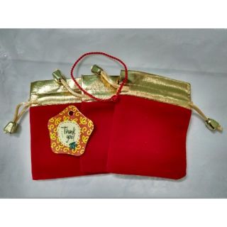 Combo 10 túi nhung đỏ chuông vàng