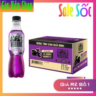 Thùng 24 Chai Nước Tăng Lực Warrior vị dâu & nho