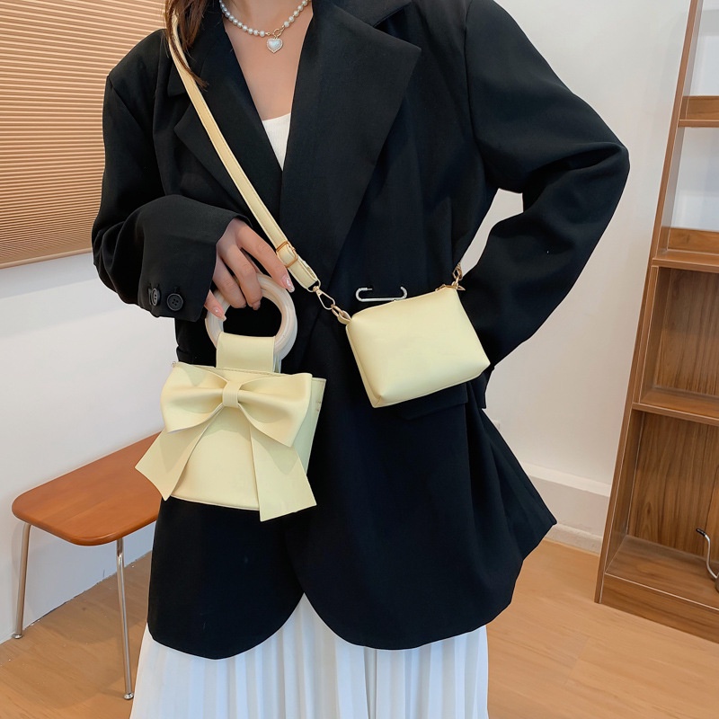 Túi Xách JASMIN NOIR Da PU Đính Nơ Thời Trang Dành Cho Nữ