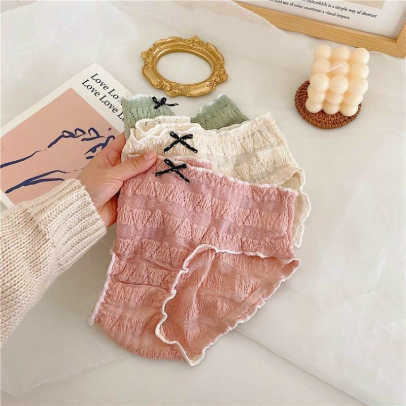 Quần lót nữ cotton 100 Mới đẹp giá rẻ - Quần lót nữ dễ thương cho học sinh cute kute màu hồng trắng xanh da