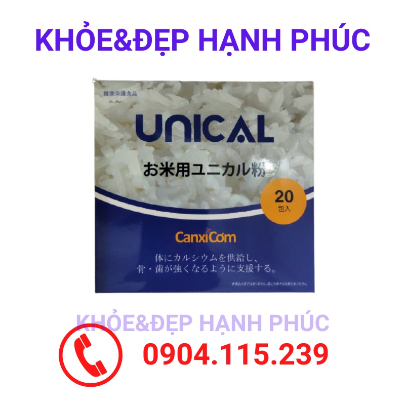 Canxi cơm Unical For Rice Nhật Bản - Hỗ trợ bổ sung canxi cho xương chắc khỏe – 20 gói/hộp
