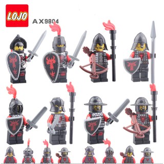 MINIFIGURES TRUNG CỔ SET 8 LÍNH TRUNG CỔ RỒNG ĐỎ LOJO AX9804