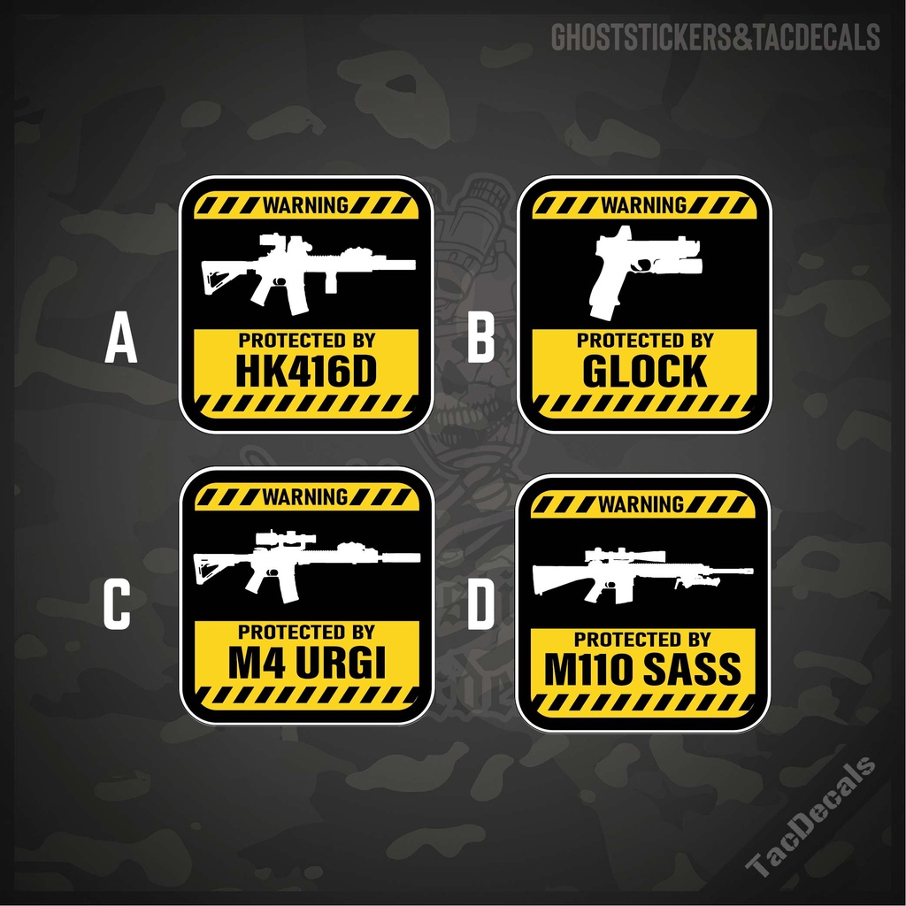 [04] Hk416d / Glock MOS / M4 URGI / M110 SASS Súng Dán Chiến Thuật Cho Ô Tô In Hộp Xe Máy