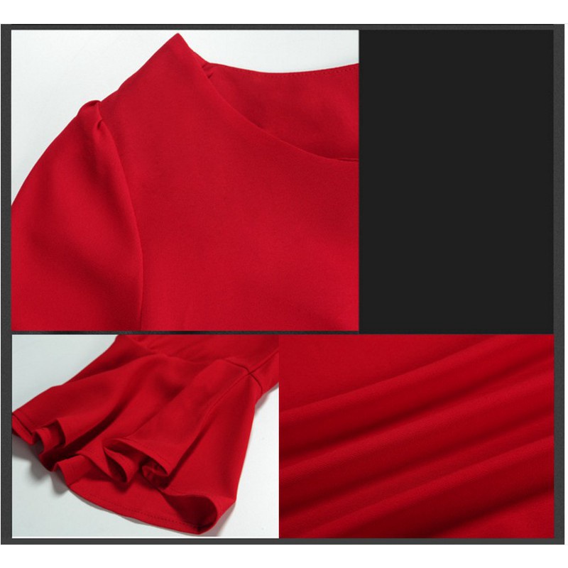 HE001 Áo chiffon nữ hè tay loe hàng nhập