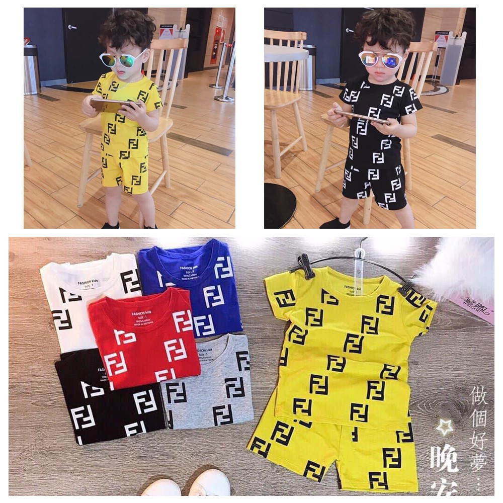 Bộ Hè Bé Trai Chất Cotton Cực Mát Và Mềm Hình FF Thể Thao 7-17kg