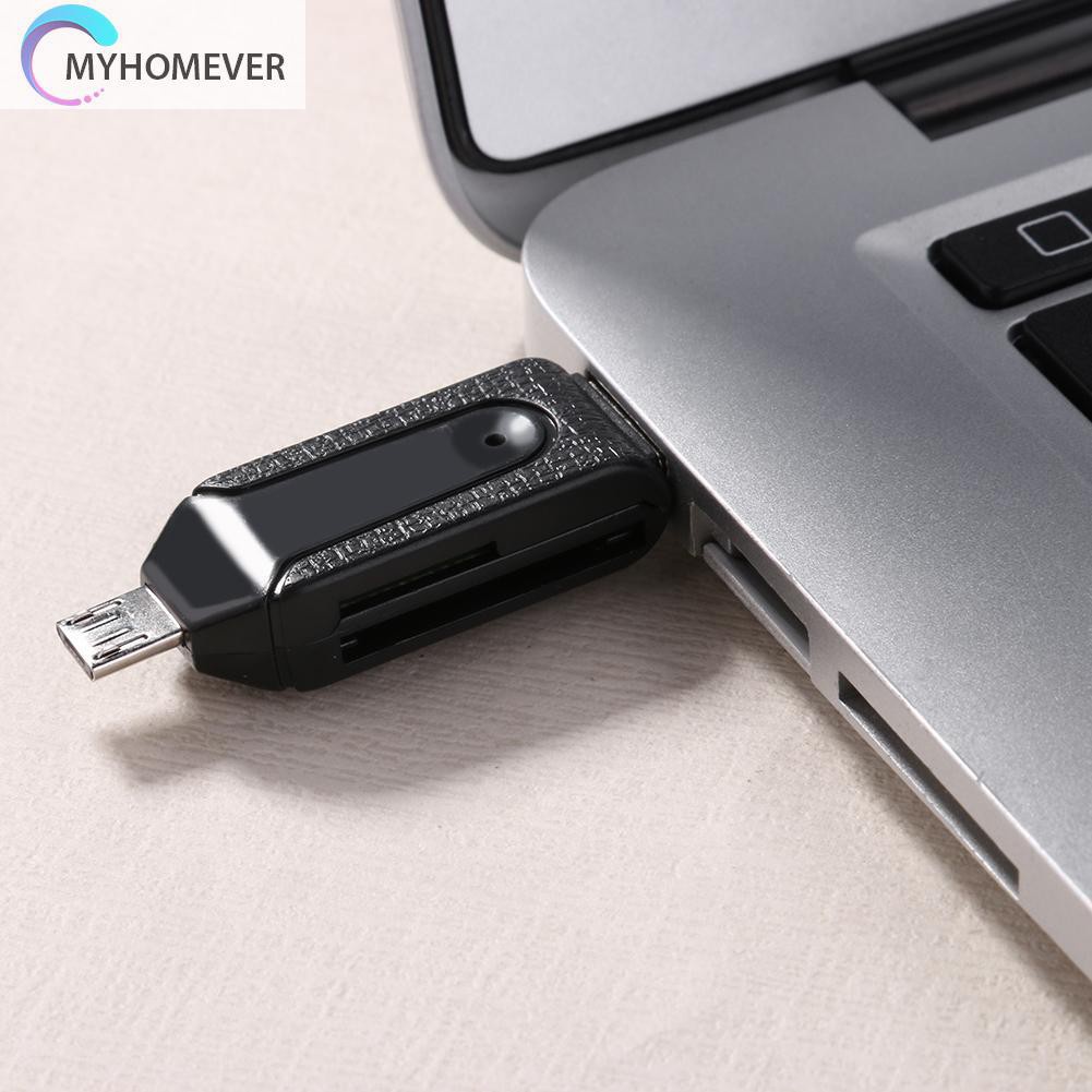 myhomever USB2.0 Micro USB OTG Card Reader for TF SD Memery Card for PC Mobile Phone