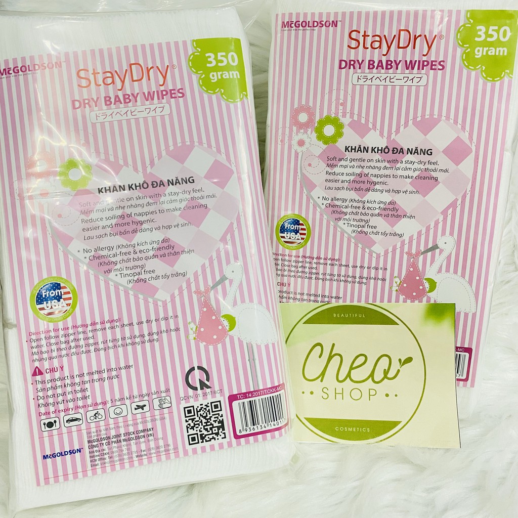 CHÍNH HÃNG Khăn vải khô đa năng Staydry 350g