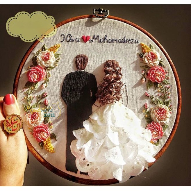 DIY bộ KIT thêu tay kỉ niệm TÌNH YÊU tự làm quà tặng valentine tri kỷ decor trang trí nhà bàn tiệc - Zen Handmade