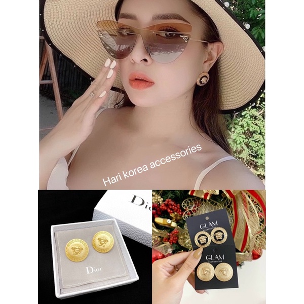 bông tai versac bản cao cấp, khuyên tai thời trang hotgirl , phụ kiện trắng sức hari korea accessories