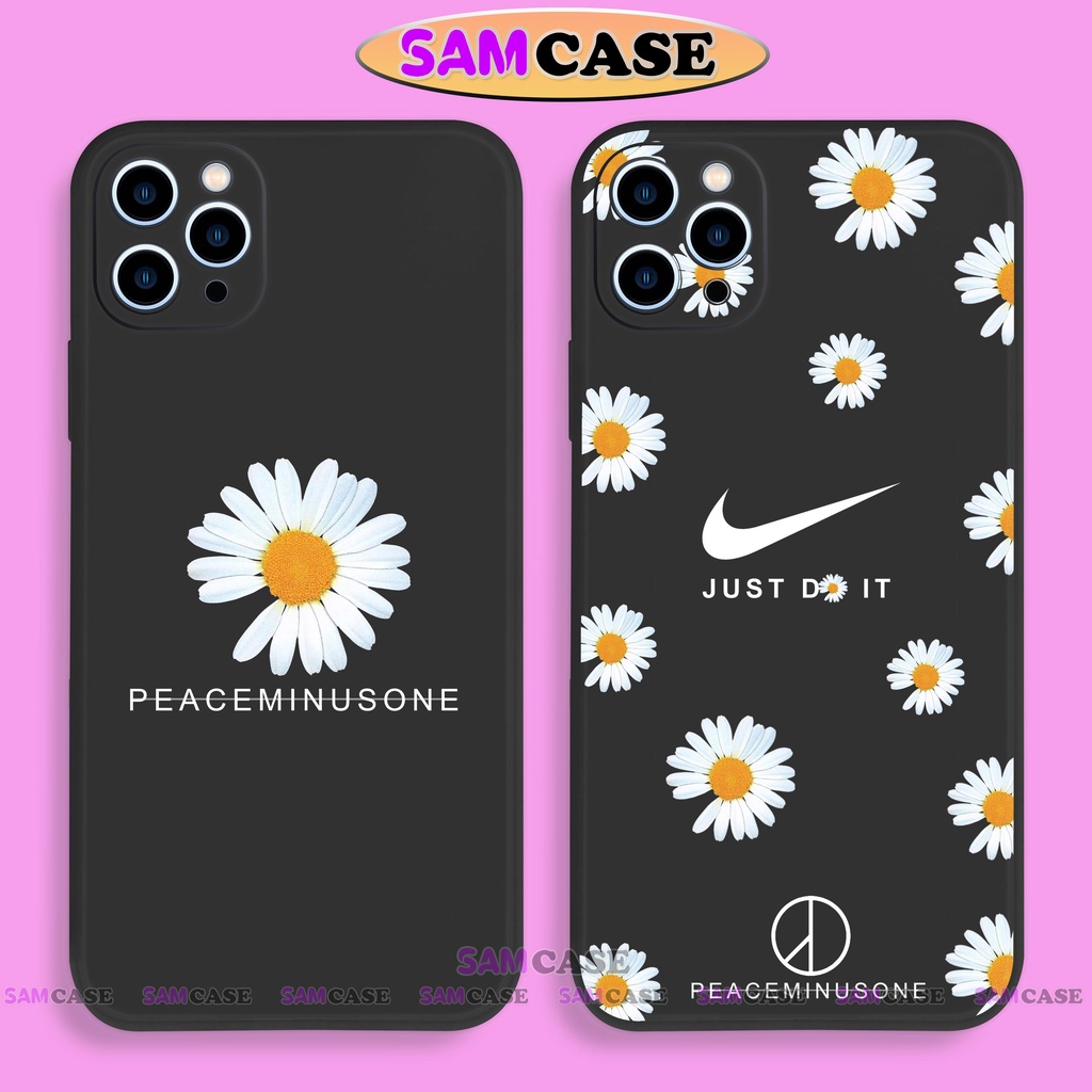 Ốp lưng điện thoại iPhone peaceminusone hoa cúc cạnh viền vuông silicon dẻo ip 6/6s/7/8/X/XS/XR/11/12/13/14 Pro Plus Max