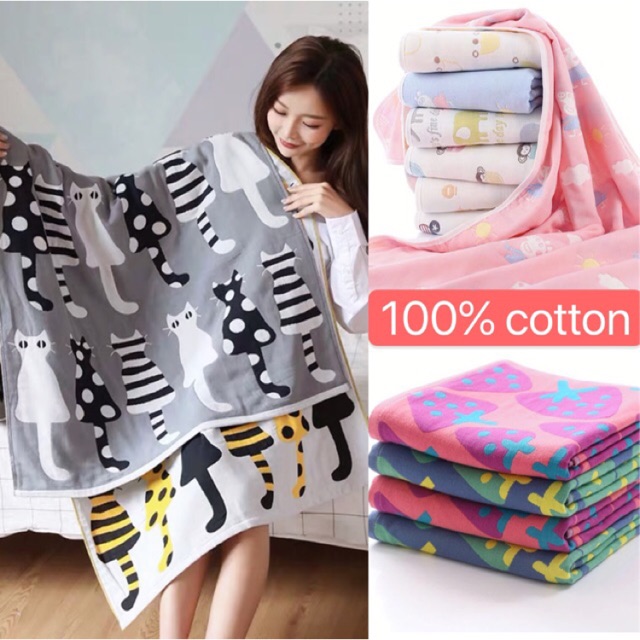 Khăn tắm xô cotton khăn tắm cho bé khăn tắm cho cả nhà chăn Xô cho bé