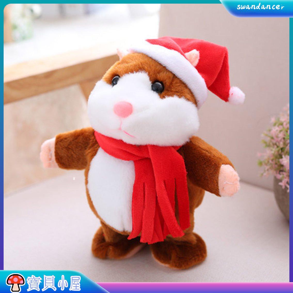 Hoạt Hình Búp Bê Nhồi Bông Hình Ông Già Noel / Chuột Hamster Biết Nói Dễ Thương