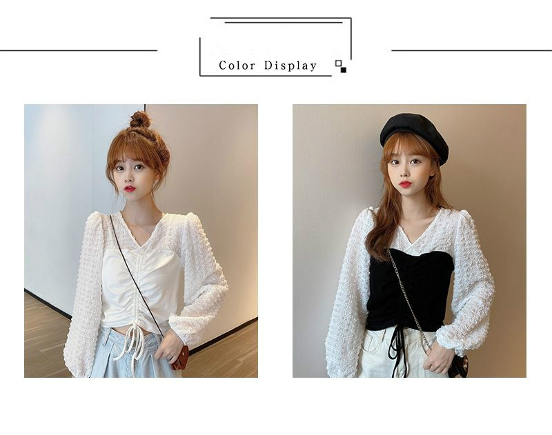 Áo kiểu nữ dài tay dáng rộng thời trang Hàn Quốc ngọt ngào