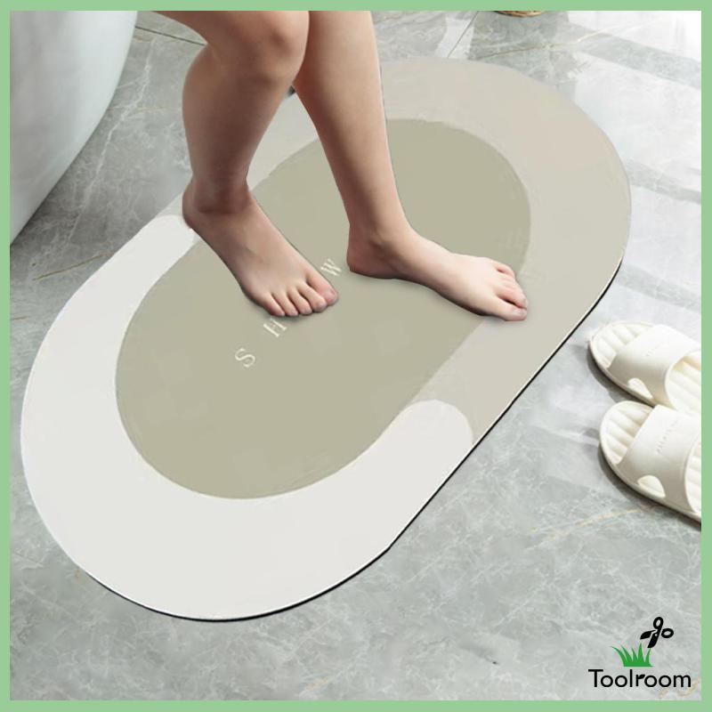 Thảm Chùi Chân Chống Trượt Nhanh Khô Hình Oval Kích Thước 40x60cm