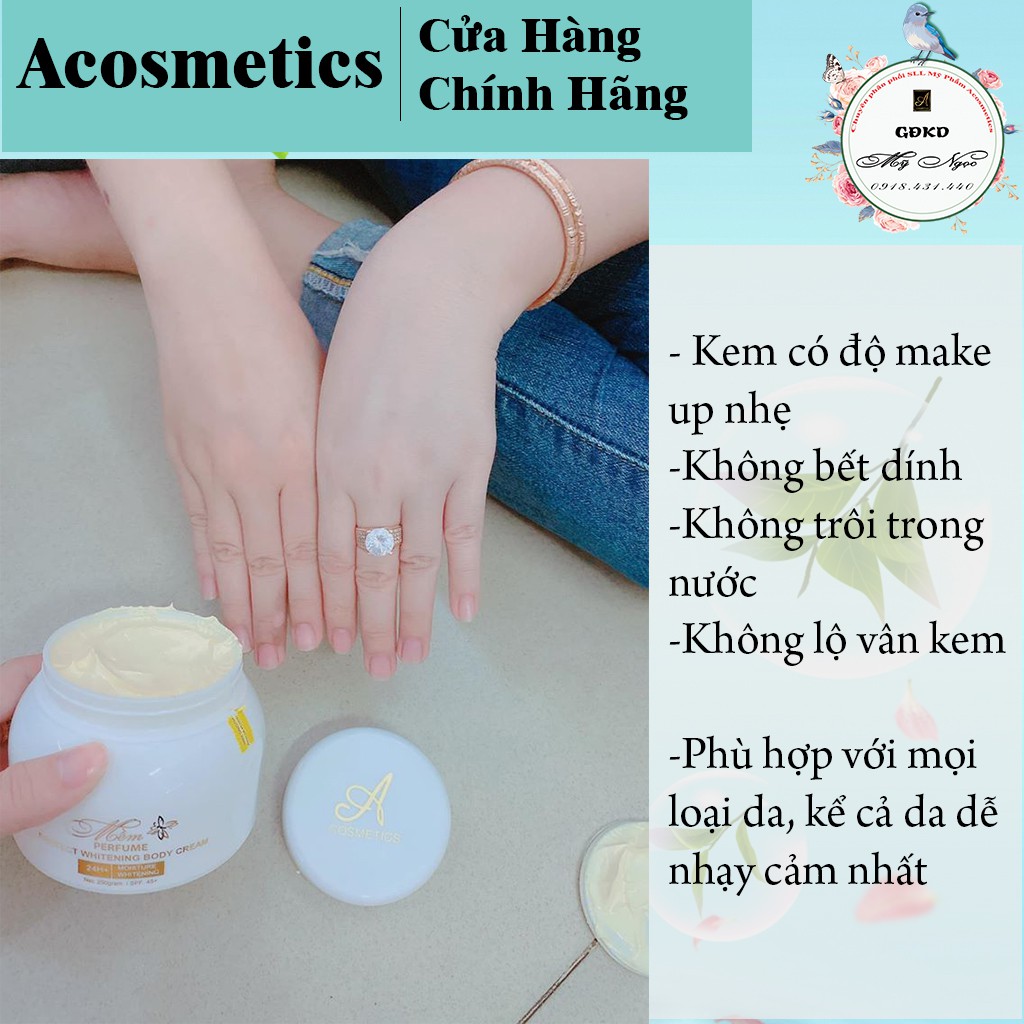 Kem Body Mềm ACOSMETICS, dưỡng trắng da toàn thân, giúp da trắng sáng, mềm mịn chỉ sau 10 ngày sử dụng