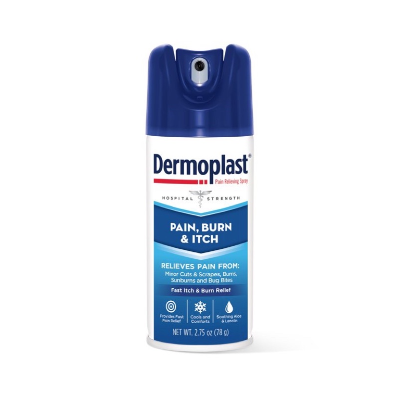 Bình xịt giảm đau Dermoplast dành cho vết thương hở, đặc biệt là vết rạch tầng sinh môn và vết mổ.