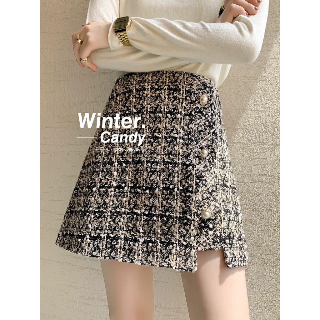 Bigsize Chân váy thu đông kèm quần trong vải tweet 60-93kg Ms190 | BigBuy360 - bigbuy360.vn