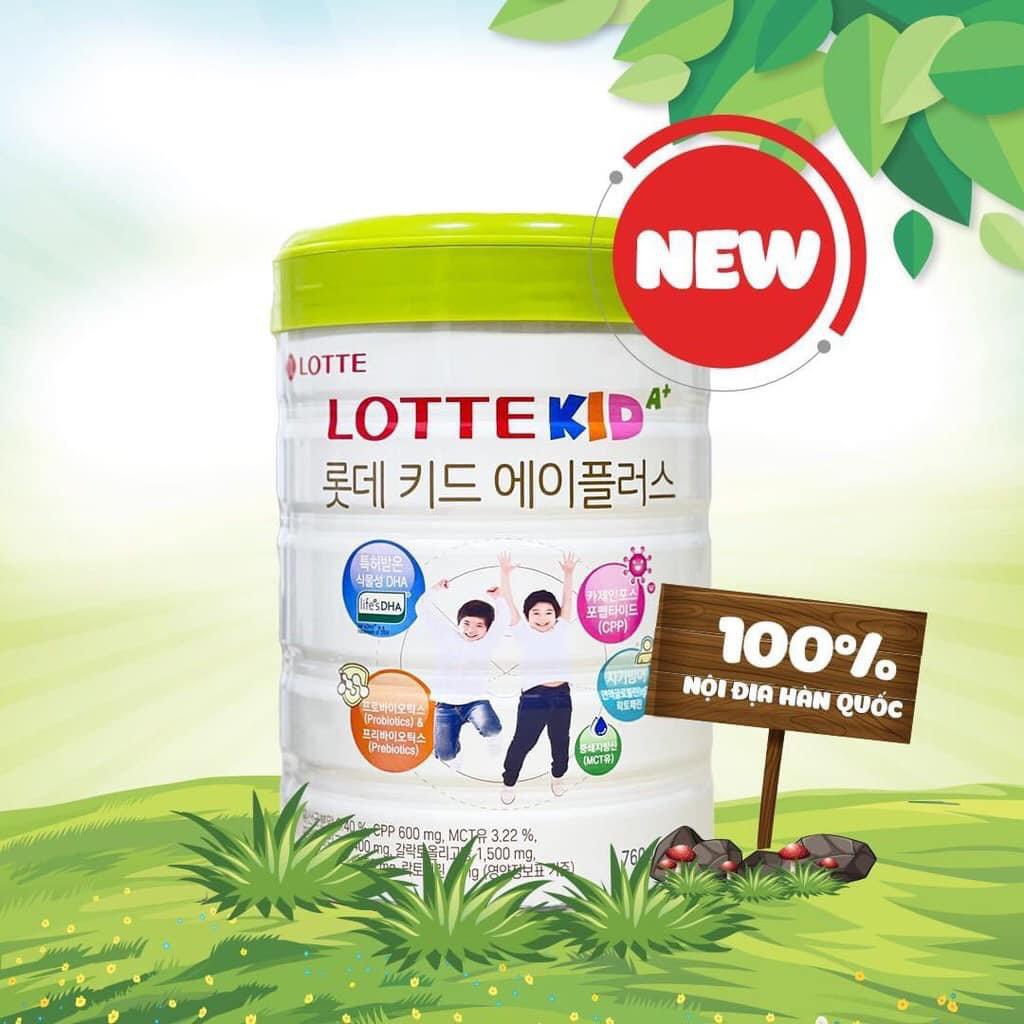 Sữa bột Kid Powes ( Mẫu mơi Lotte kid )( Nhập khẩu Hàn Quốc ) Date 14/9/2023 lon 760g - tặng kèm túi xách