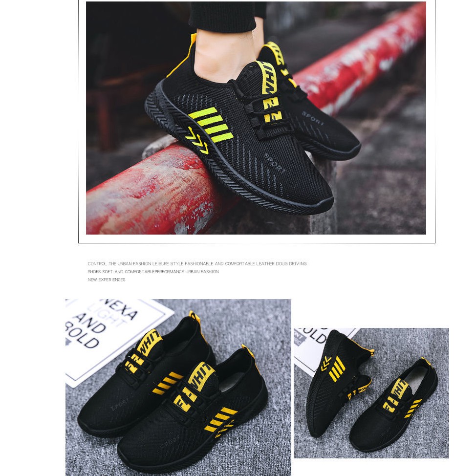 Giày Thể Thao Nam KATEZA22 Giày Sneaker Nam Vải Lướí Thoáng Khí Phối Sọc Nhẹ Êm Chân KATEZA Size (39-43) | BigBuy360 - bigbuy360.vn