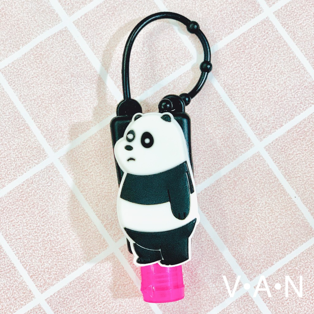 TẶNG KÈM NƯỚC RỬA TAY - Túi Đựng Chai Nước Rửa Tay Mini Tiện Lợi Hình Nhân Vật Hoạt Hình PANDA