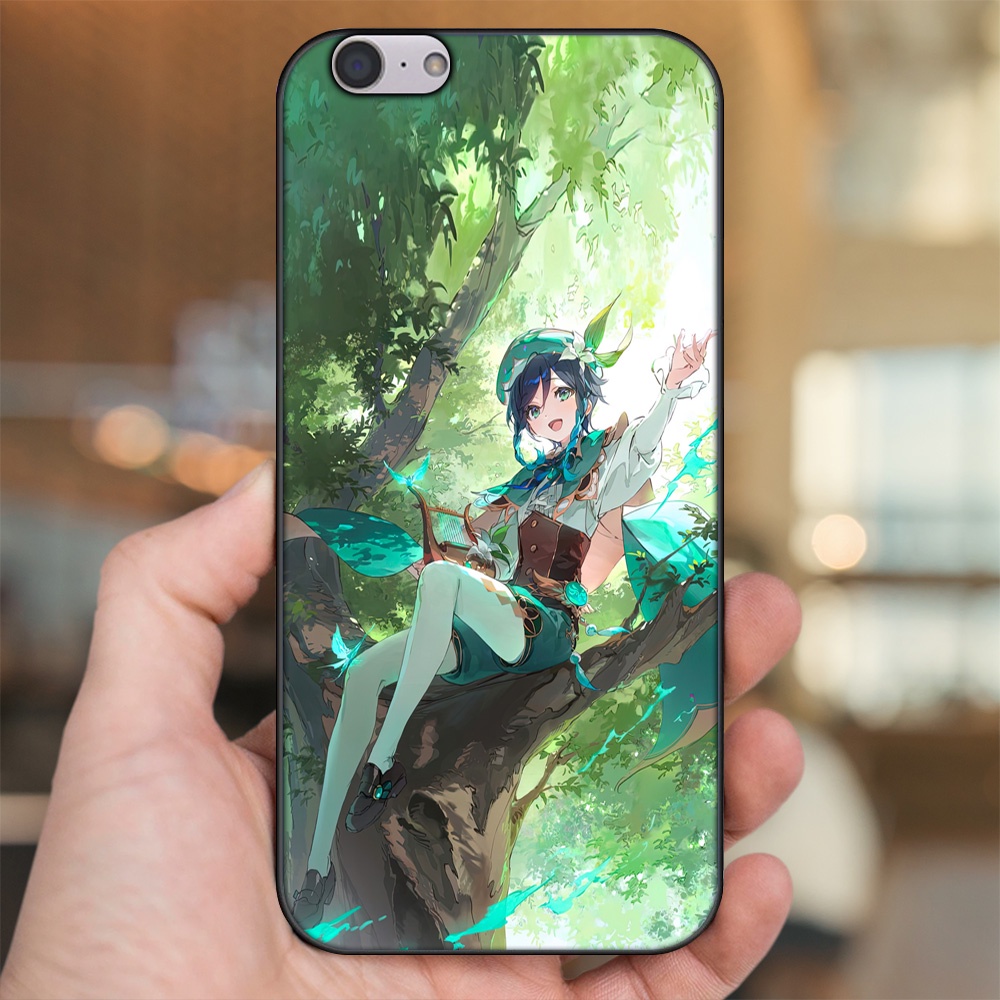 Ốp lưng Oppo A39, F3 Lite viền đen in hình Venti Genshin Impact