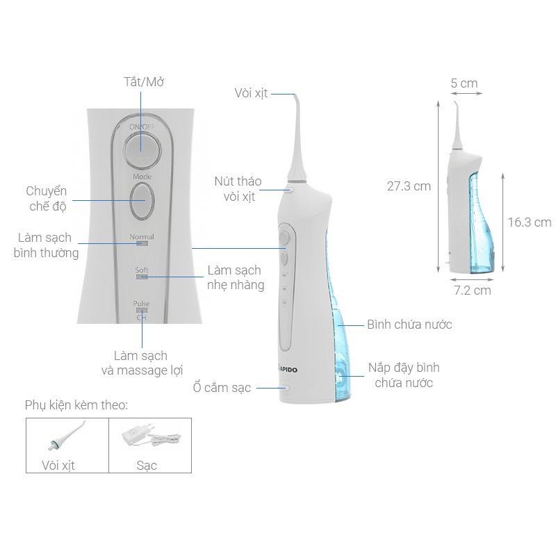 Tăm nước cầm tay không dây Rapido RWF150