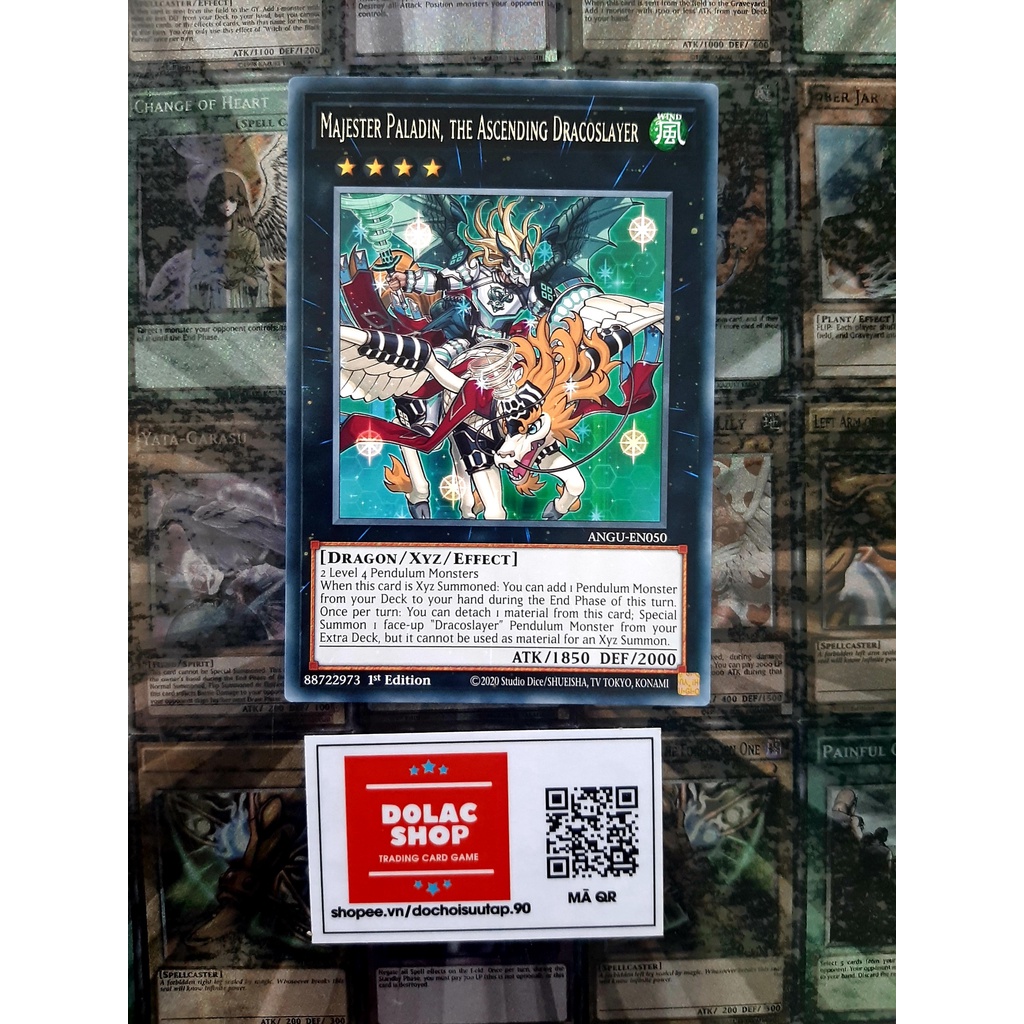 THẺ BÀI YUGIOH MONSTER - Majester Paladin, the Ascending Dracoslayer - ANGU-EN050 - Rare 1st Edition