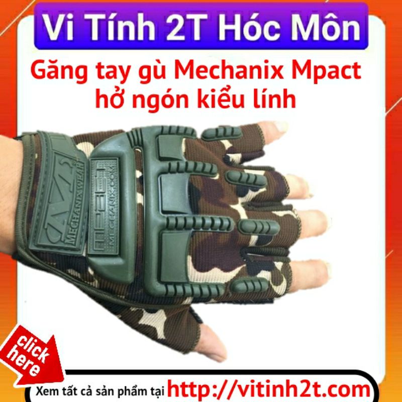 Găng tay gù Mechanix Mpact hở ngón kiểu lính