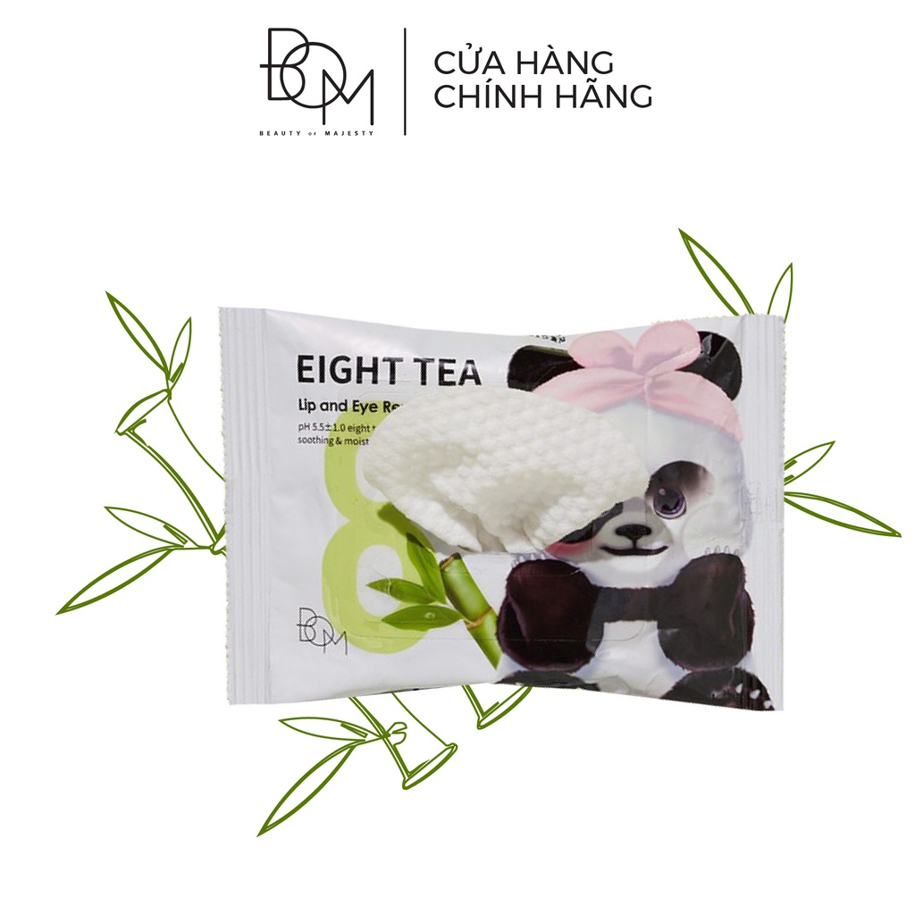 Khăn Ướt Tẩy Trang Mắt Môi BOM Chiết Xuất 8 Loại BOM Trà Eight Tea 30 Miếng