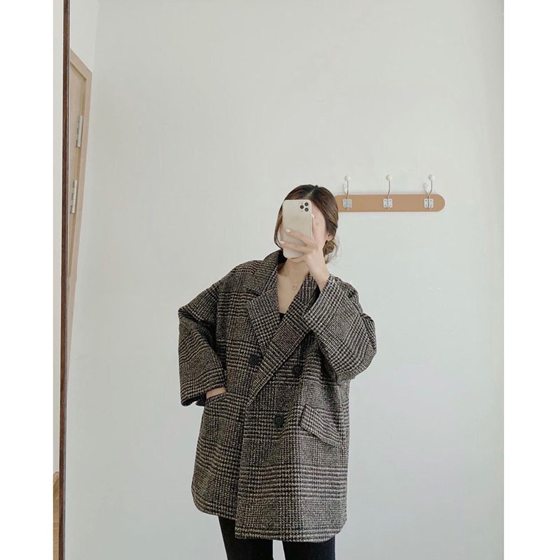 Áo Khoác Dạ Kẻ 2 Lớp Dày Dặn Hàng Quảng Châu M618- Lolla_Fashion