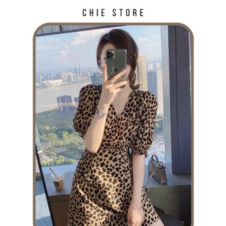 Đầm thiết kế CHIEstore Gin dress công sở eo chun họa tiết