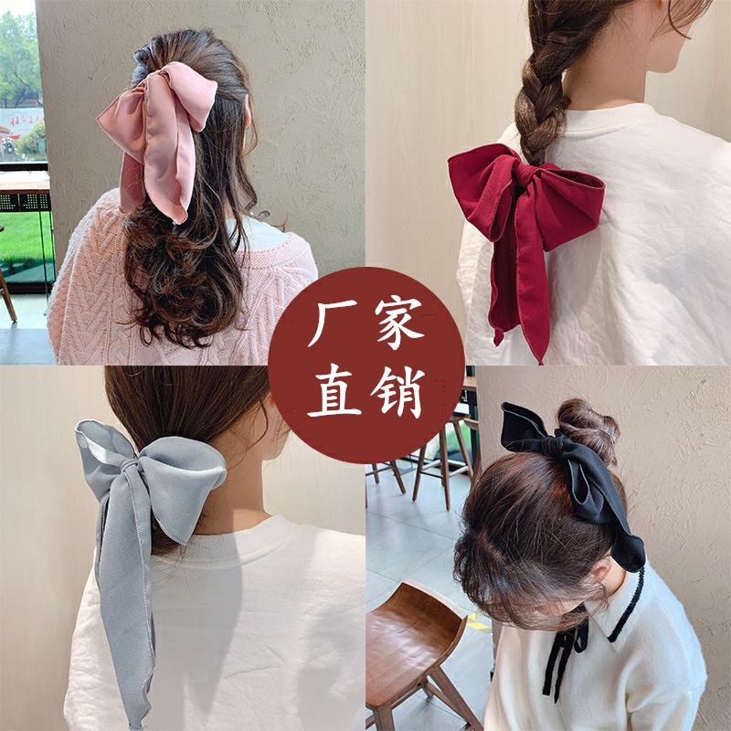 Dây lụa buộc tóc thắt nơ họa tiết hoa dễ thương thời trang 2021 dành cho nữ