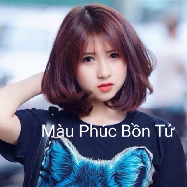 Thuốc nhuộm tóc màu Tím Phúc Bồn Tử + tặng kèm oxi và găng tay