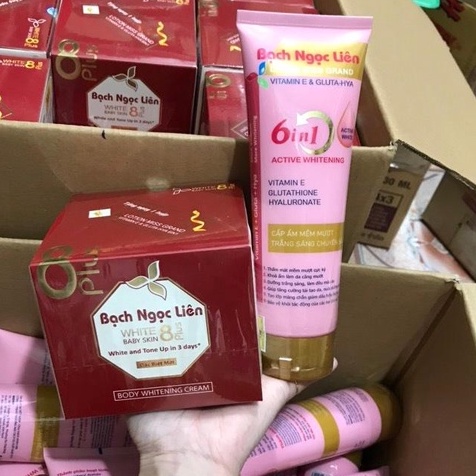 [Ảnh thật] Combo Body bạch ngọc liên White baby Skin 8 Plus tặng kèm tuýp lotion dưỡng mềm mịn da chính hãng
