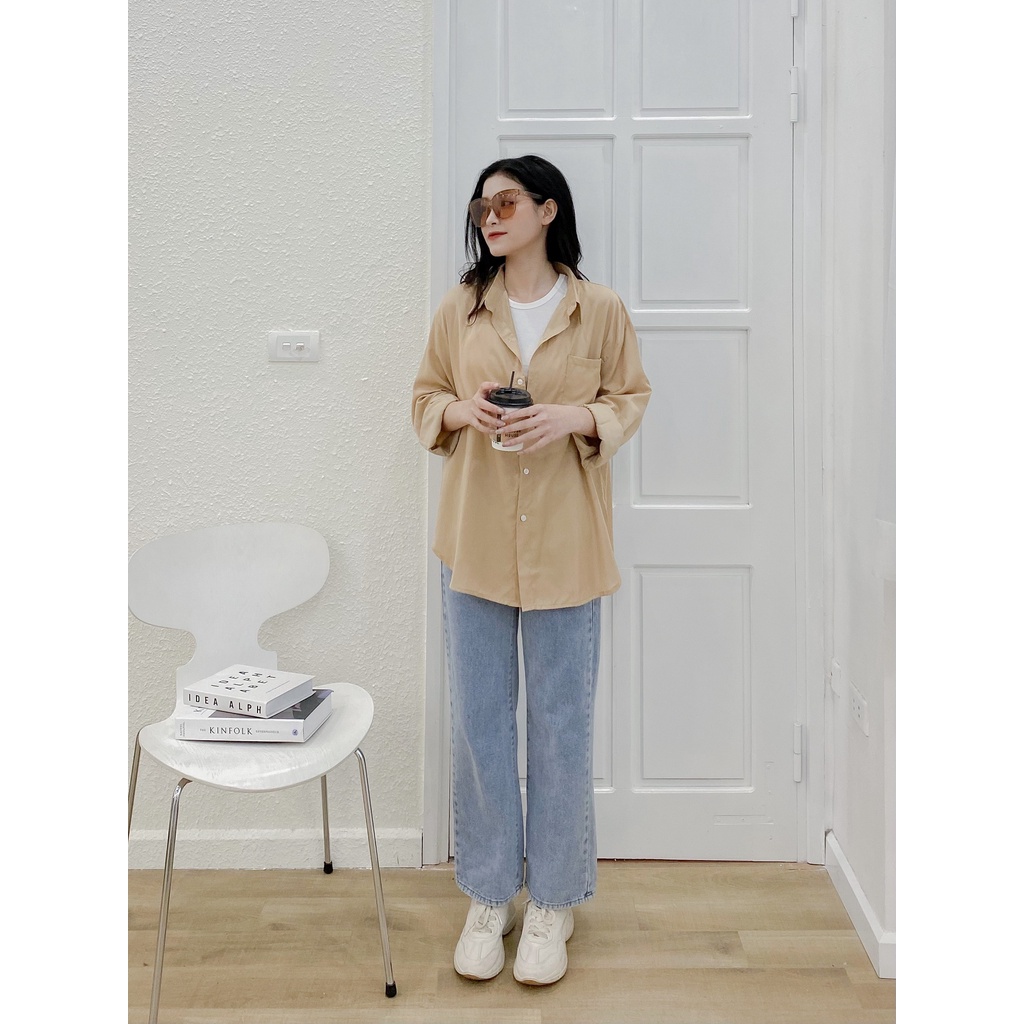 Áo sơ mi nữ basic LYRA, chất đũi trơn form rộng trẻ trung, năng động-VSYAS0050