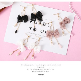 Khuyên tai vải nơ 3 màu