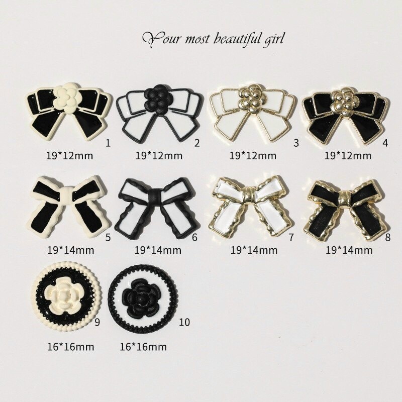 Set charm nơ 10 cái Cao Cấp đính móng trang trí Phụ Kiện nail - manh219