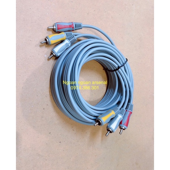Dây AV 3 đầu (6 rắc hoa sen) nhập khẩu TOSUA chính hãng