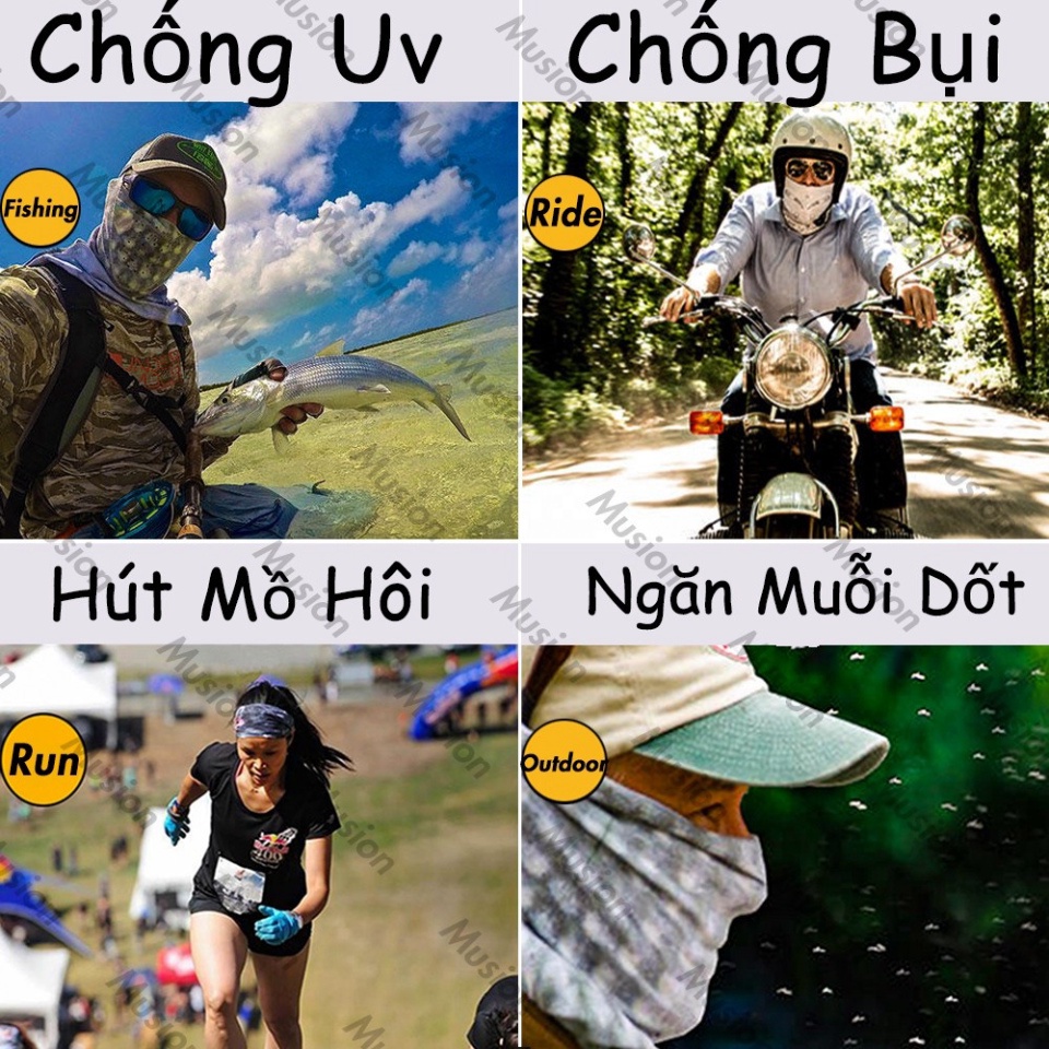 [CHO CHỌN MÀU] - Khăn trùm đầu ống đa năng  rằn ri camo cao cấp - khăn đa năng chống bụi chống nắng cao cấp