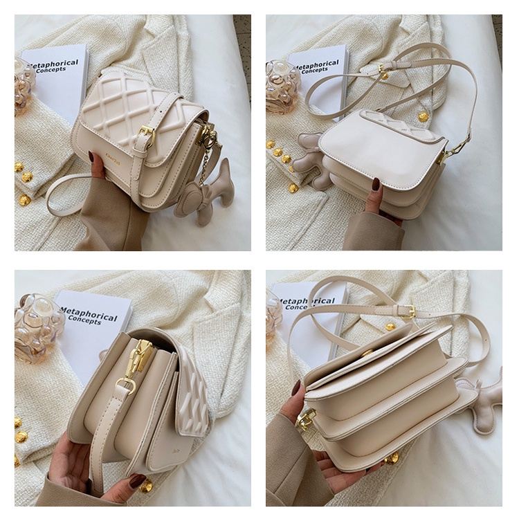 Túi xách nữ đeo chéo thời trang nhiều ngăn hàng Quảng Châu kèm móc khóa cao cấp  3N- 61717