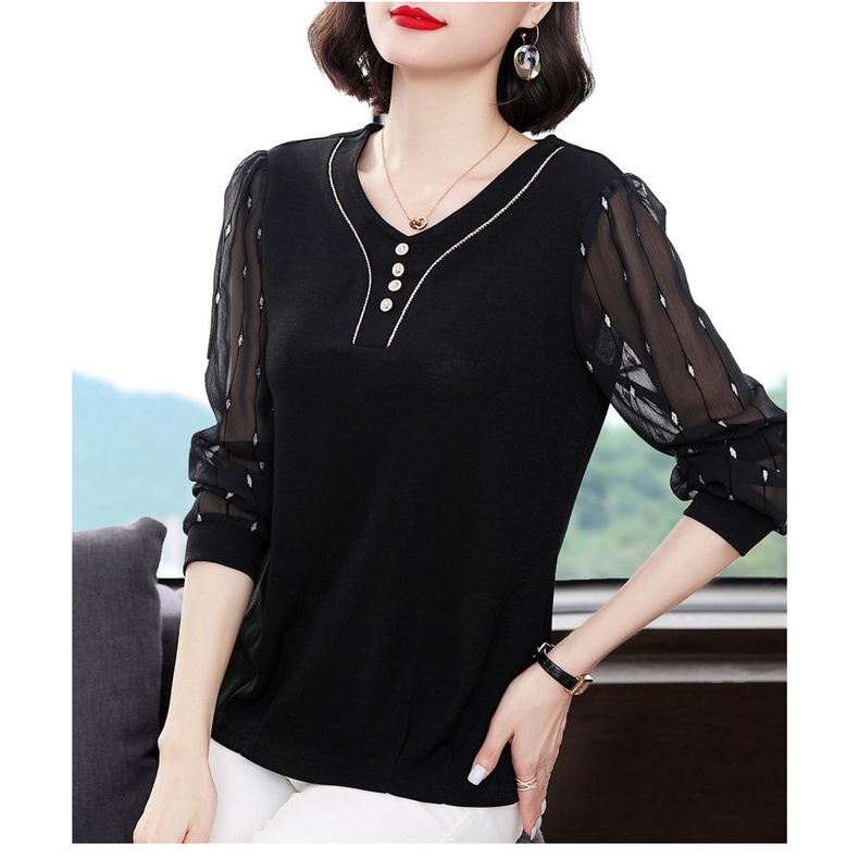 Áo Thun Tay Dài Thời Trang Dành Cho Nữ Trung Niên