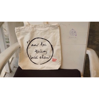 Túi tote canvas - An lạc từng bước chân
